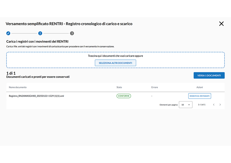 Versamento semplificato RENTRI