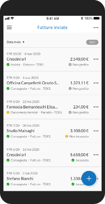 App Mobile: fatture inviate