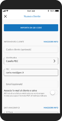 App Mobile: nuovo cliente