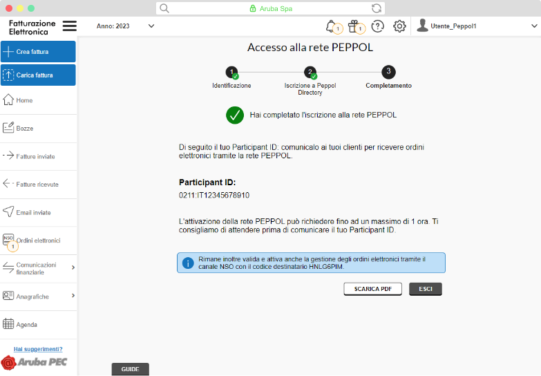 ISCRIZIONE ALLA RETE PEPPOL