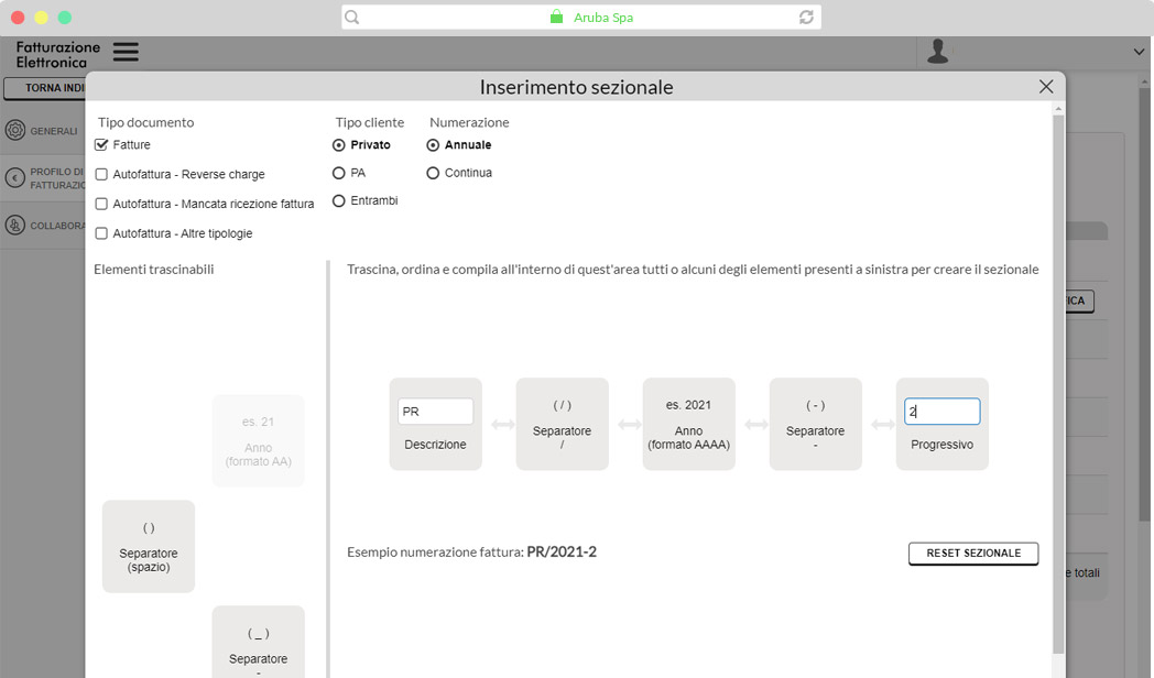 Fatturazione Elettronica: creazione sezionale