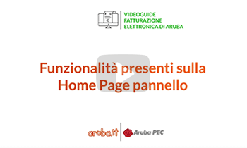 Funzionalità presenti sulla Home Page pannello